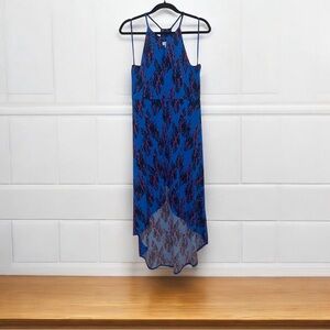 Candie's Blue and Black Halter High Low Dress